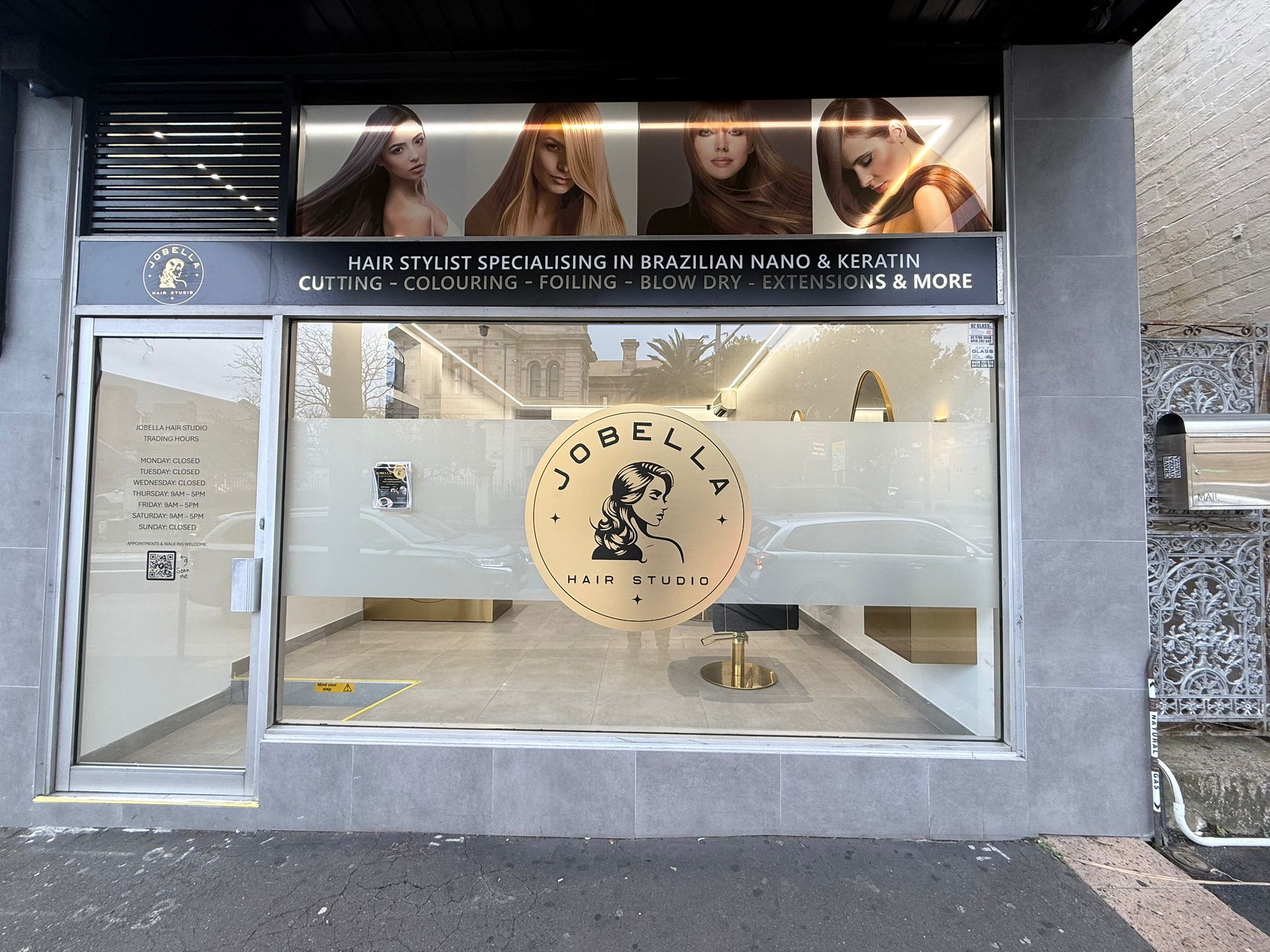 Jobella Hairdressing storefront signage